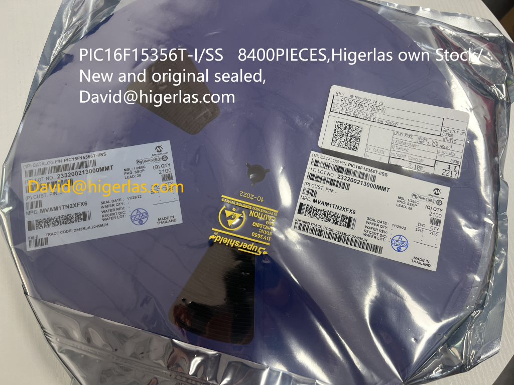 PIC16F15356T-I/SS 8400PIECES,Higerlas own Stock/New and original sealed,