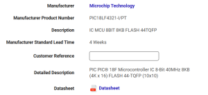 Microchip PIC18LF4321-I/PT microcontroller