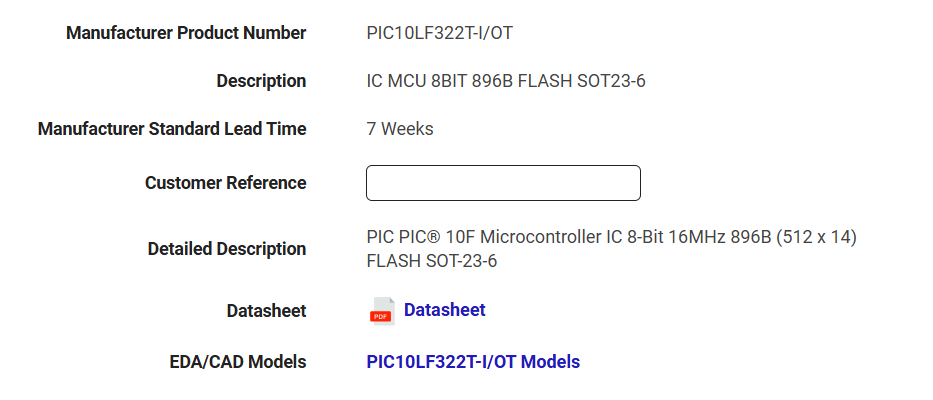 PIC10LF322T-IOT SOT-236 MICROCHIP